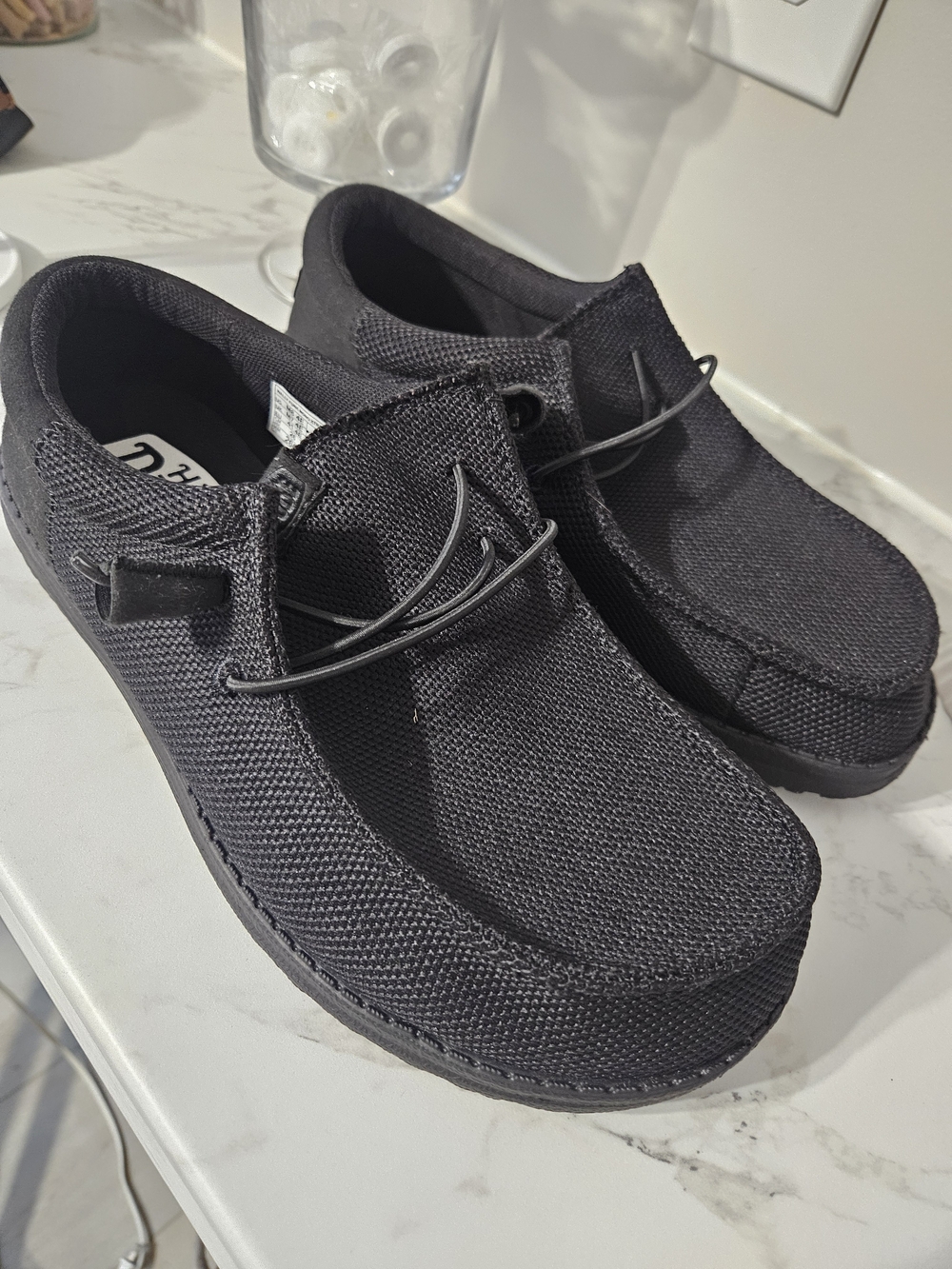 Hey Dude Men's Black Canvas Slip-On Loafers - Lightweight Comfort